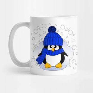 Christmas Boy Penguin with Blue Hat and Scarf Mug